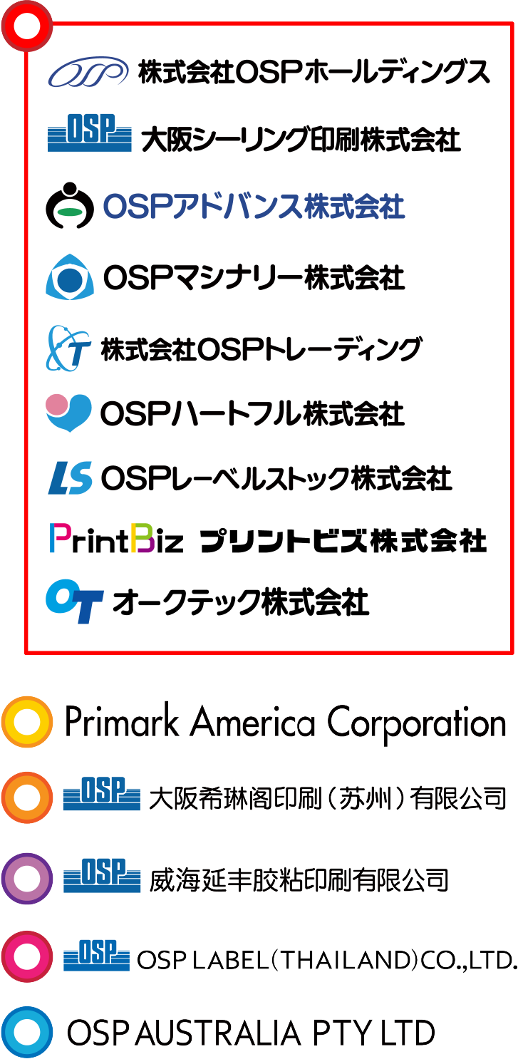 OSPグループの拠点紹介（社名）
