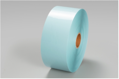 Clear Thermal (Adhesive Film)_PET base material transparent thermal with adhensive and blue liner(high storage stability type)_ロール